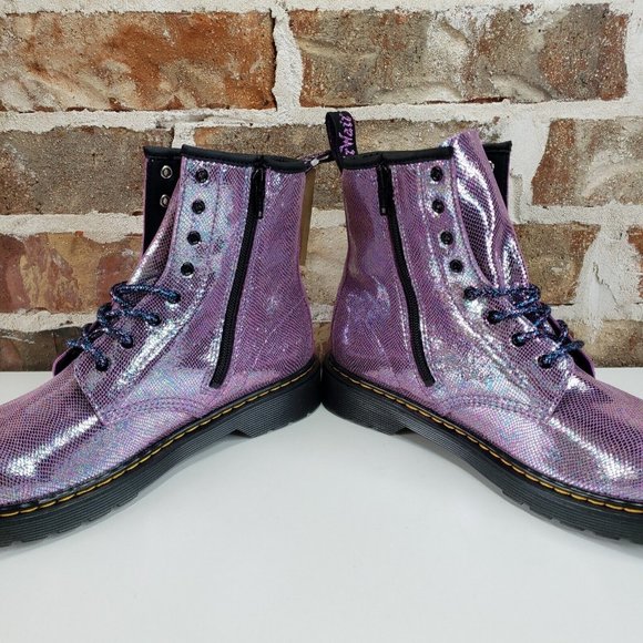 Dr. Martens Shoes Dr Martens 46 Y Pink Glitter Combat Boots Youth